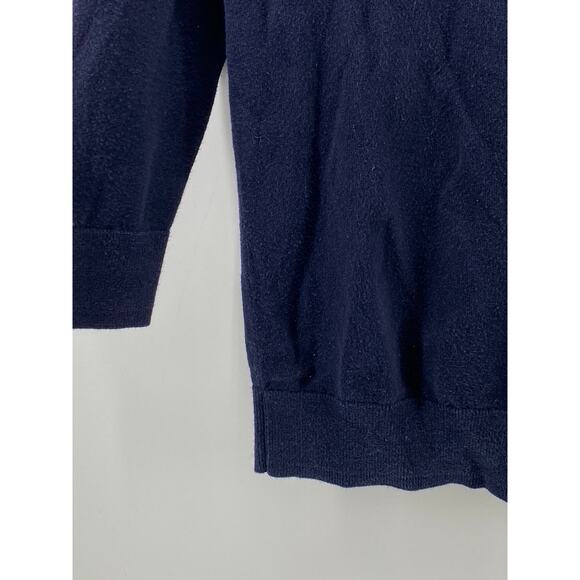 TALBOTS Women's Petite Navy Button-Up Long Sleeve Pima Cotton Cardigan SZ P(XS) - Picture 5 of 8